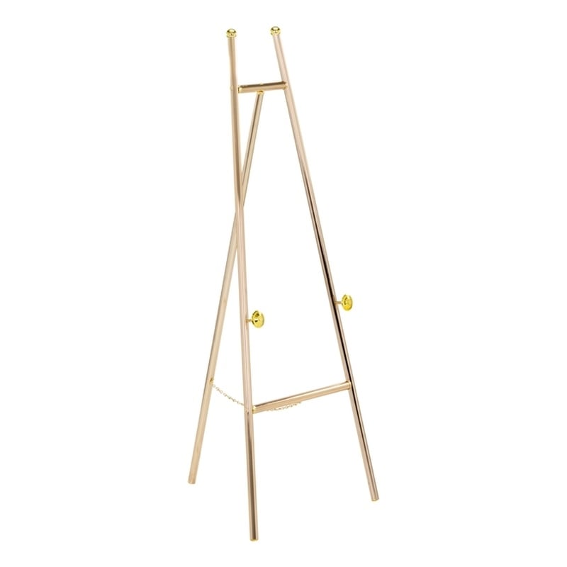 Pemberly Row Contemporary Metal Tripod Gold/Brass Plated Easel