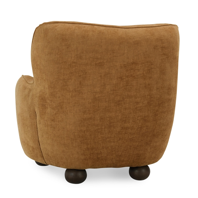 Pemberly Row Upholstered Chenille Fabric Accent Chair in Amber