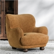 Pemberly Row Upholstered Chenille Fabric Accent Chair in Amber