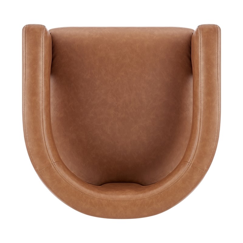 Pemberly Row Faux Leather Dining Side Chair in Vintage Cider