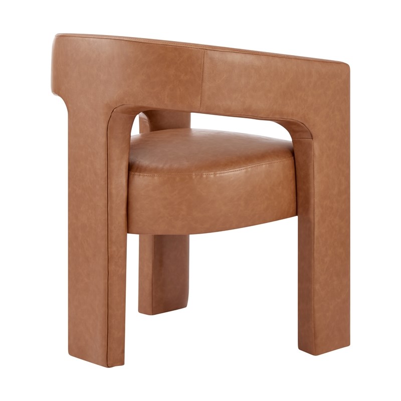 Pemberly Row Faux Leather Dining Side Chair in Vintage Cider