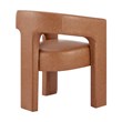 Pemberly Row Faux Leather Dining Side Chair in Vintage Cider