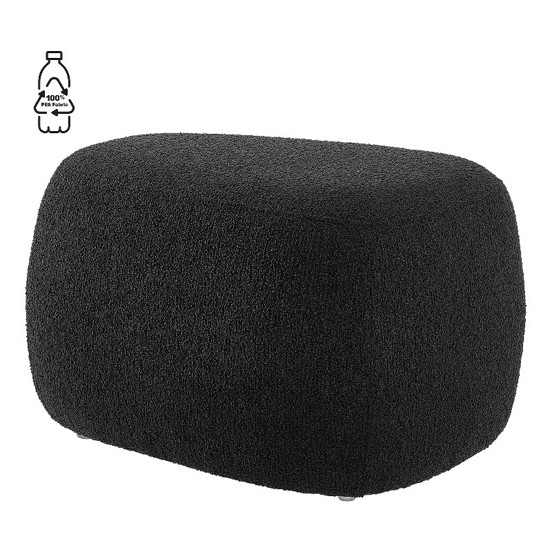 Pemberly Row Modern Fabric Small Ottoman in Palladian Charcoal
