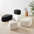 Pemberly Row Modern Fabric Small Ottoman in Palladian Charcoal