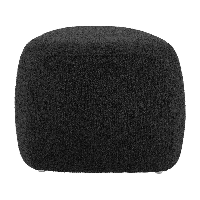 Pemberly Row Modern Fabric Small Ottoman in Palladian Charcoal