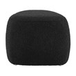 Pemberly Row Modern Fabric Small Ottoman in Palladian Charcoal