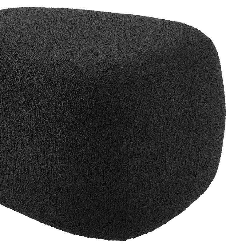 Pemberly Row Modern Fabric Small Ottoman in Palladian Charcoal