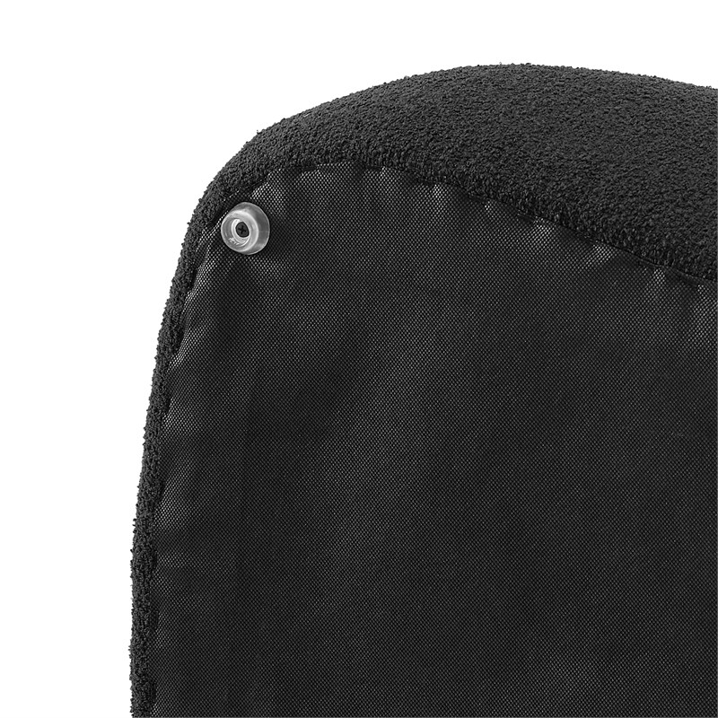 Pemberly Row Modern Fabric Small Ottoman in Palladian Charcoal