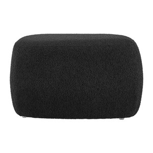 Pemberly Row Modern Fabric Small Ottoman in Palladian Charcoal