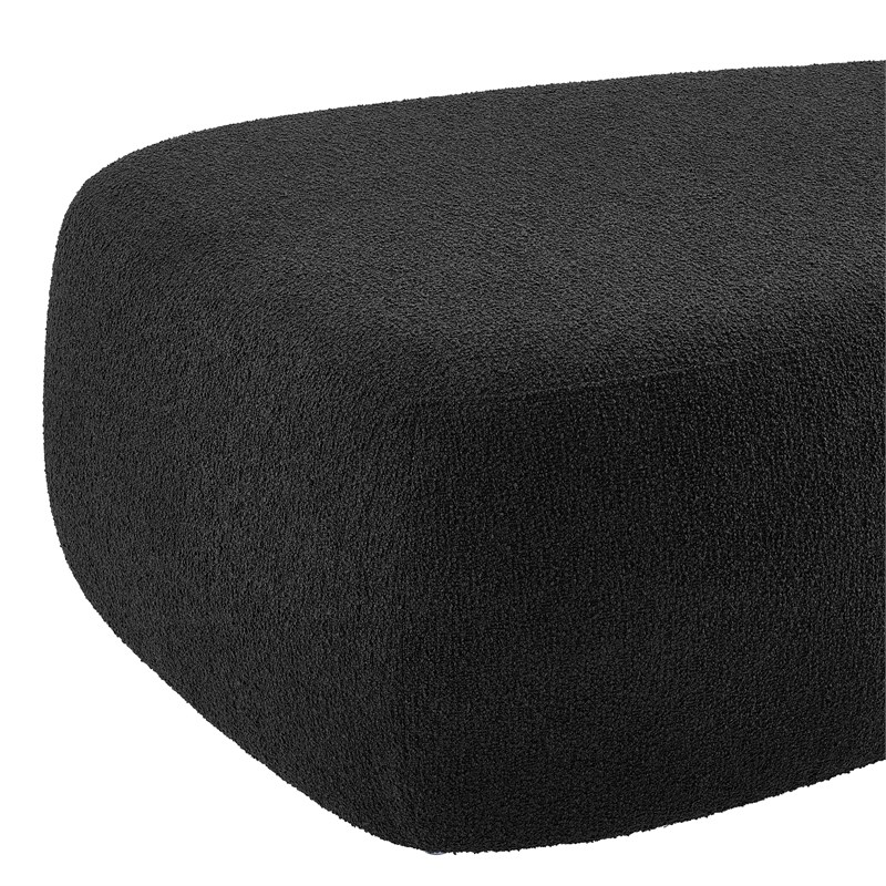 Pemberly Row Modern Fabric Big Ottoman in Palladian Charcoal