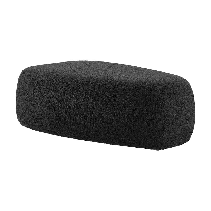 Pemberly Row Modern Fabric Big Ottoman in Palladian Charcoal