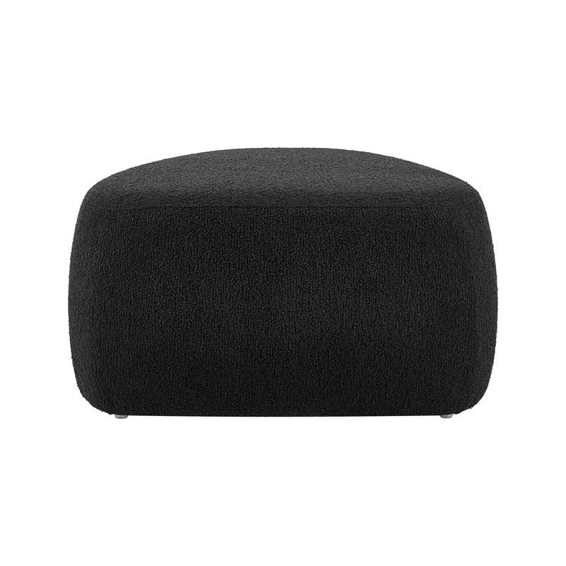 Pemberly Row Modern Fabric Big Ottoman in Palladian Charcoal