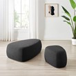 Pemberly Row Modern Fabric Big Ottoman in Palladian Charcoal