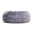 Pemberly Row 5ft Gray Faux Fur Memory Foam Bean Bag with Shredded Foam