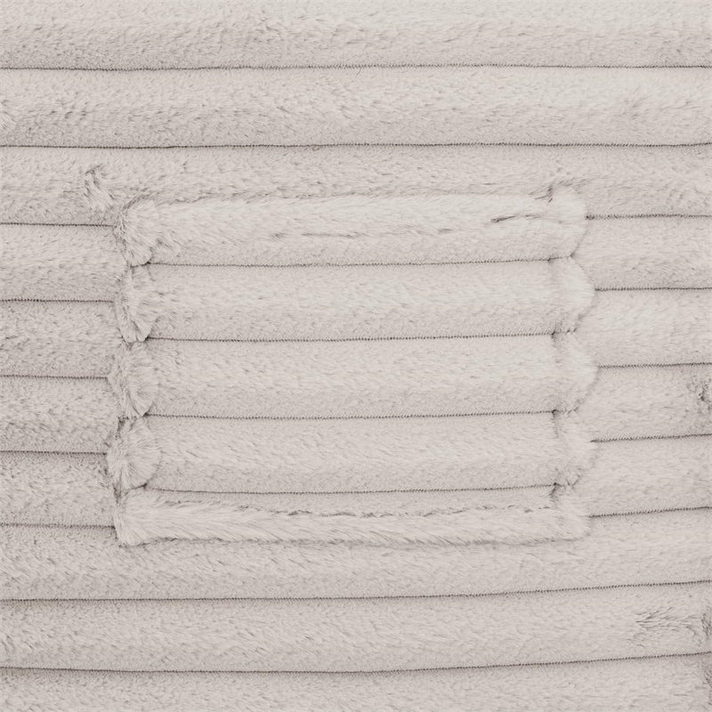 Pemberly Row 5ft Gray Faux Fur Memory Foam Bean Bag with Shredded Foam