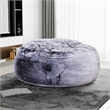 Pemberly Row 5ft Gray Faux Fur Memory Foam Bean Bag with Shredded Foam