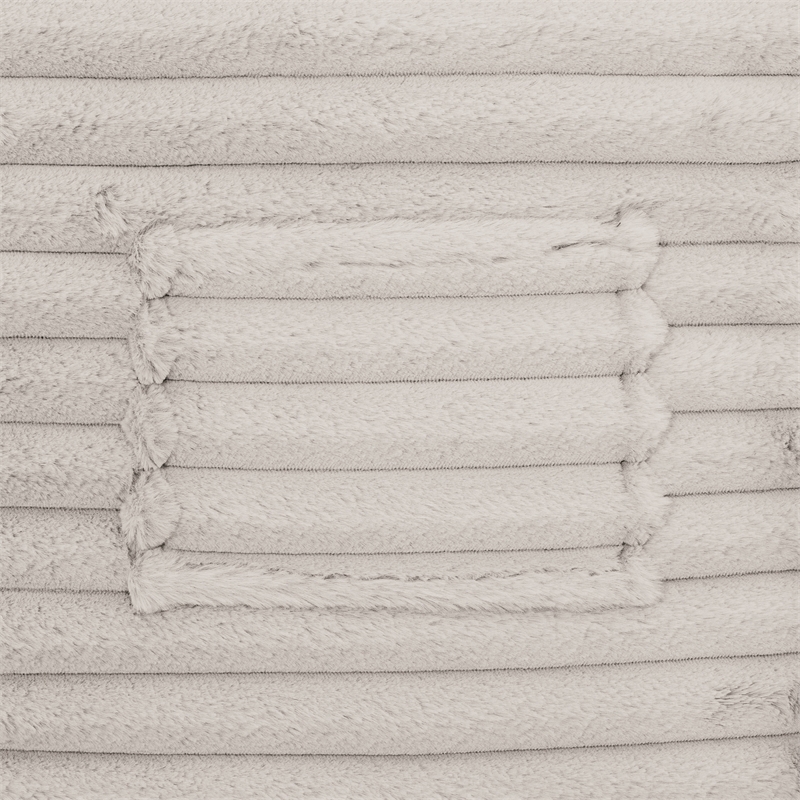 Pemberly Row 5ft Taupe Faux Fur Foam Bean Bag Lounger with Shredded Foam