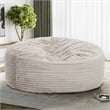 Pemberly Row 5ft Taupe Faux Fur Foam Bean Bag Lounger with Shredded Foam