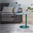 Pemberly Row Modern Metal End Table Space Saving C Shaped Design in Green
