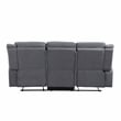 Pemberly Row Modern Microfiber Double Reclining Sofa in Gray