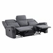 Pemberly Row Modern Microfiber Double Reclining Sofa in Gray