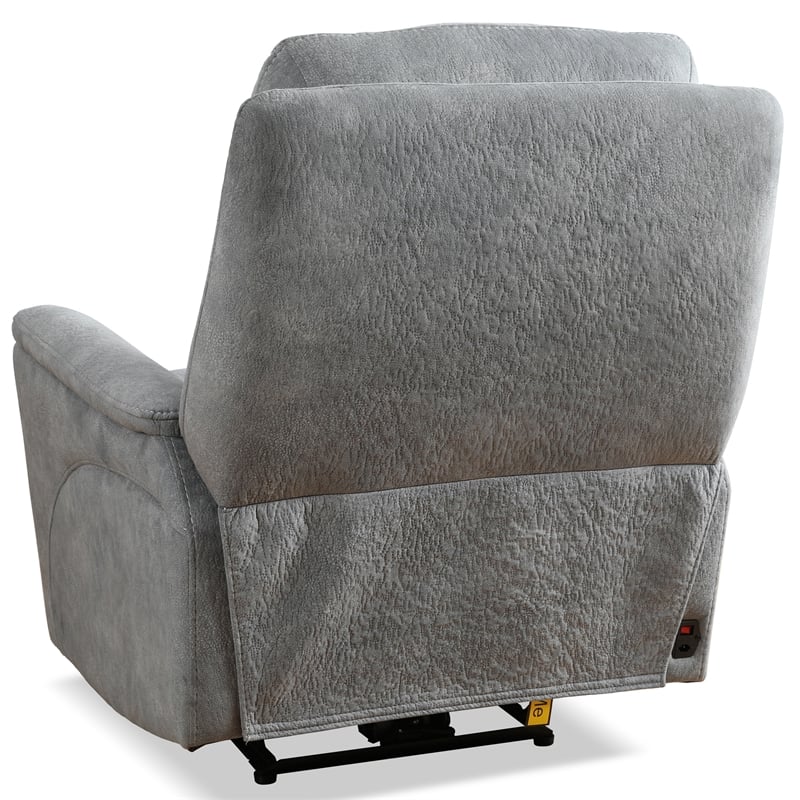 Pemberly Row Contemporary Gray Power Reclining Sofa and Recliner