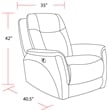 Pemberly Row Contemporary Gray Power Reclining Sofa and Recliner