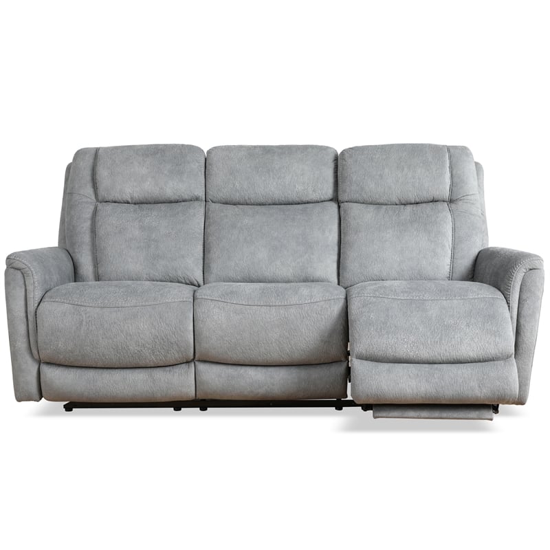 Pemberly Row Contemporary Gray Power Reclining Sofa and Recliner