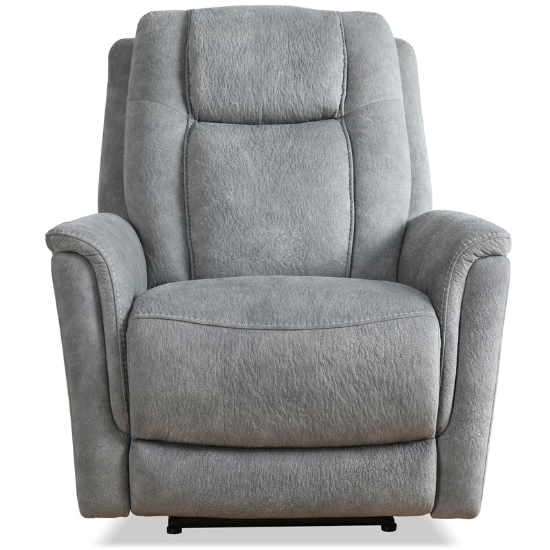 Pemberly Row Contemporary Gray Power Reclining Sofa and Recliner