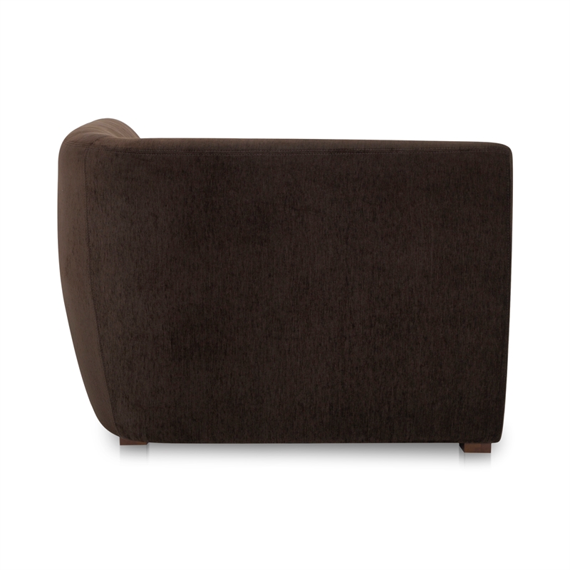 Pemberly Row Modern Corner Chair Espresso Fabric Corner Chairs