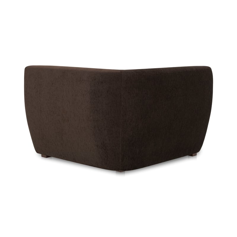 Pemberly Row Modern Corner Chair Espresso Fabric Corner Chairs