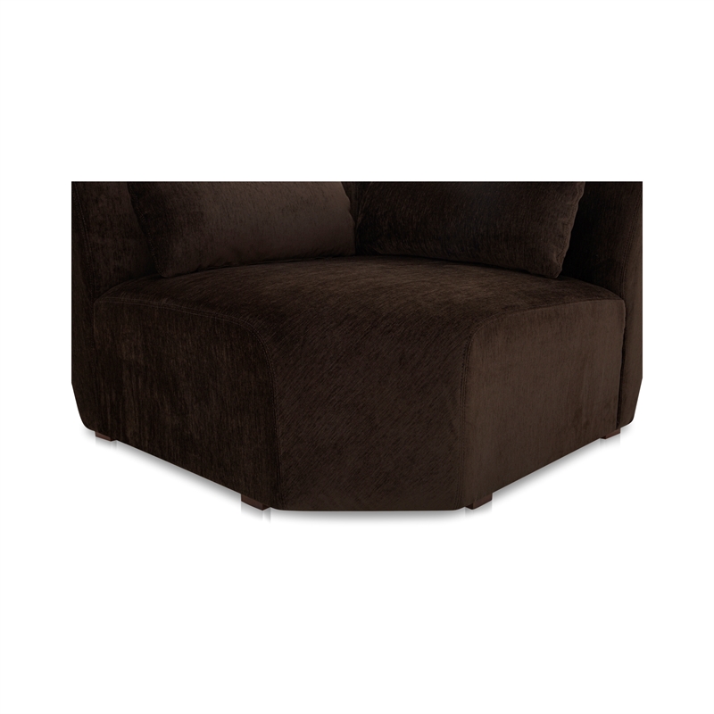 Pemberly Row Modern Corner Chair Espresso Fabric Corner Chairs
