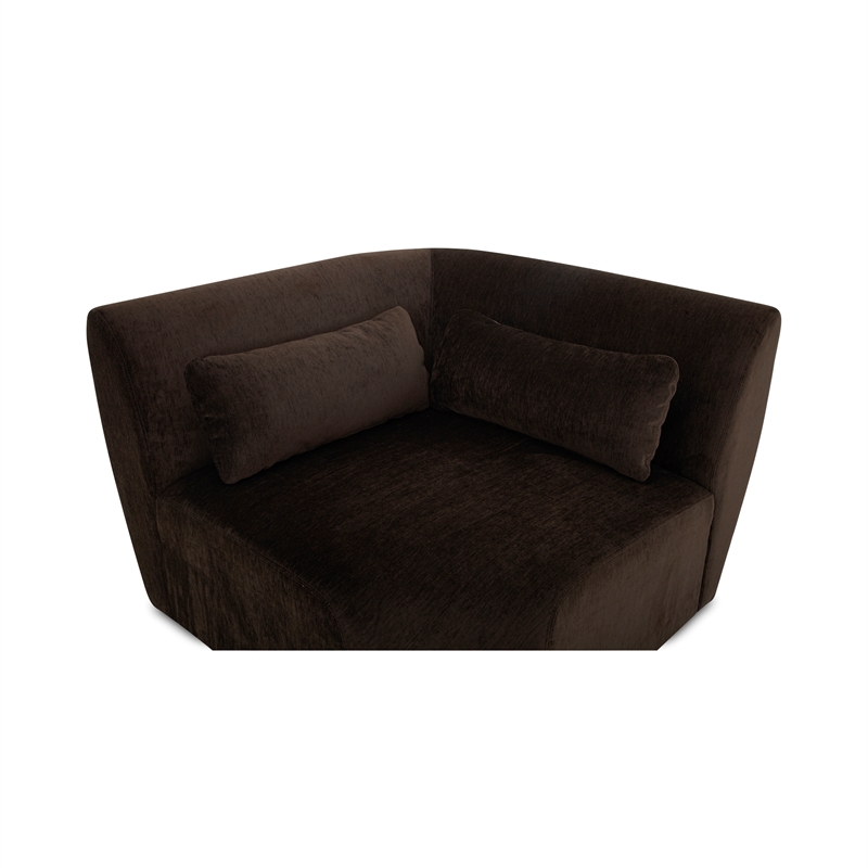 Pemberly Row Modern Corner Chair Espresso Fabric Corner Chairs