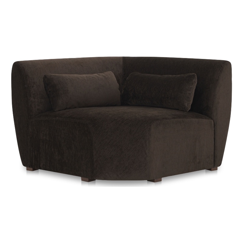 Pemberly Row Modern Corner Chair Espresso Fabric Corner Chairs