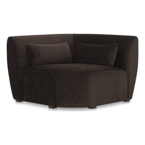 Pemberly Row Modern Corner Chair Espresso Fabric Corner Chairs