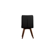 Pemberly Row Contemporary Genuine Leather Dining Chair in Black (Set of 2)