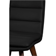 Pemberly Row Contemporary Genuine Leather Dining Chair in Black (Set of 2)