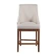 Pemberly Row Wood/Fabric/Leather Counter Height Chair in Brown (Set of 2)