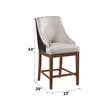 Pemberly Row Wood/Fabric/Leather Counter Height Chair in Brown (Set of 2)