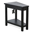 Pemberly Row Contemporary Solid Wood Chair Side Table with Power Strip