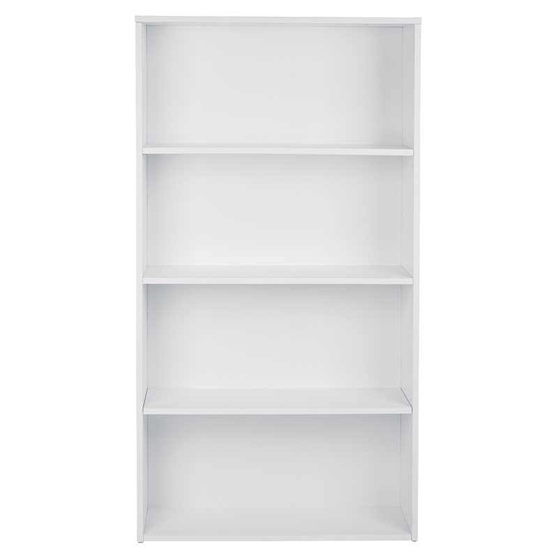 Pemberly Row 60 inches 4 Shelf Bookcase in White Engineered Wood