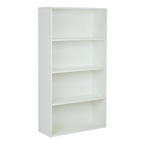 Pemberly Row 60 inches 4 Shelf Bookcase in White Engineered Wood