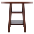 Pemberly Row Transitional Solid Wood Dining Table with 2 Shelf in Walnut