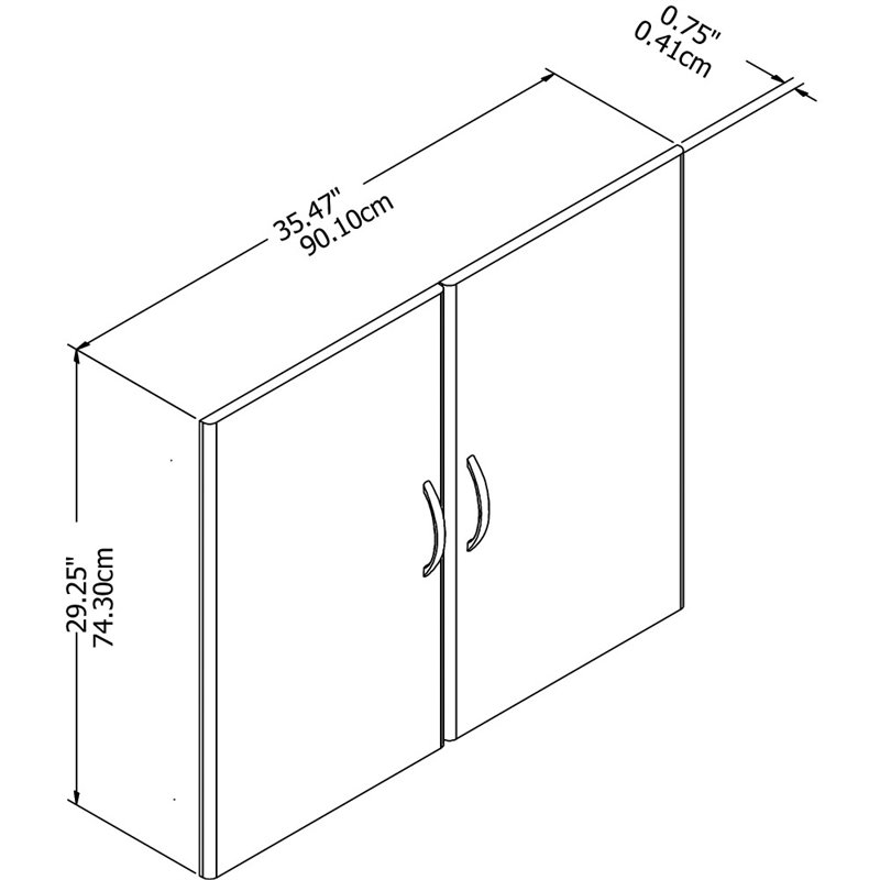 Pemberly Row 2 Door Kit for Bookcase in White - Engineered Wood