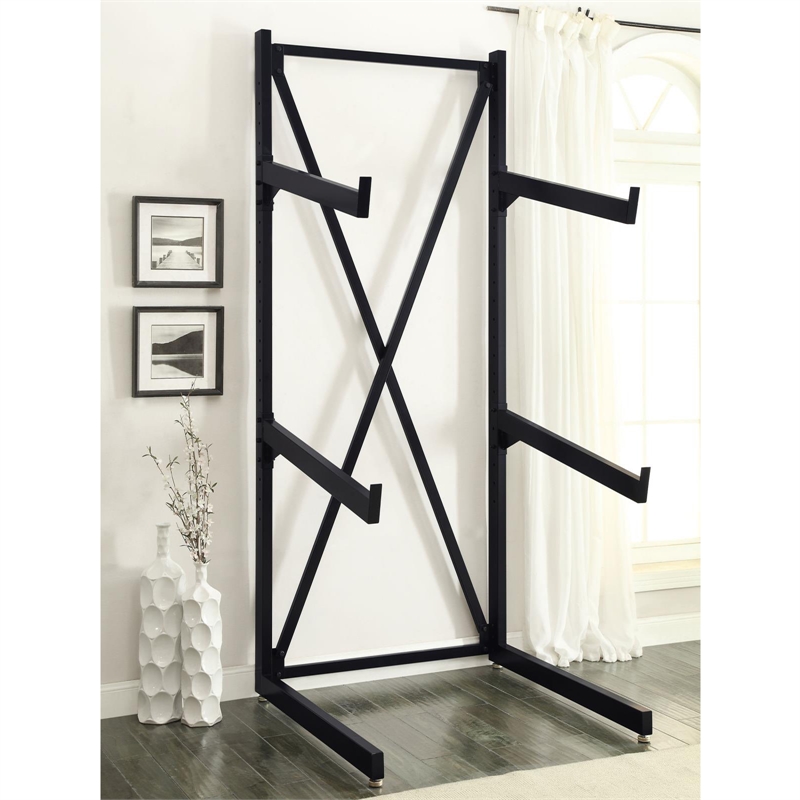 Pemberly Row Modern / Contemporary Metal Sofa Bed Rack in Black