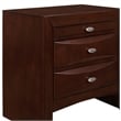 Pemberly Row Contemporary New Merlot Wooden 3-Drawer Nightstand