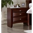 Pemberly Row Contemporary New Merlot Wooden 3-Drawer Nightstand