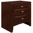 Pemberly Row Contemporary New Merlot Wooden 3-Drawer Nightstand
