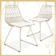Pemberly Row Contemporary Metal Dining Chair in Gold (Set of 2)