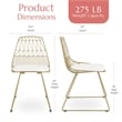 Pemberly Row Contemporary Metal Dining Chair in Gold (Set of 2)